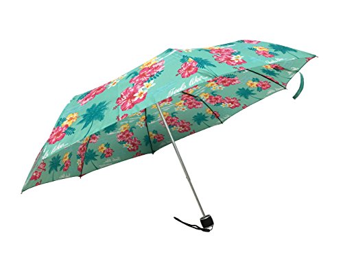 Lilac Mini Compact Travel Umbrella, Manual Open Close Windproof Waterproof Cute Umbrellas With Tropical Flower