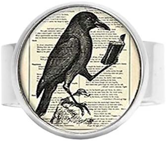 Raven Adjustable Ring,Crow Adjustable Ring,Bird Adjustable Ring，Unique Adjustable Ring Customized Gift，Everyday Gift Adjustable Ring