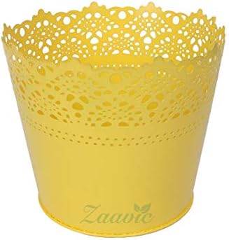 Zaavic 8" Beautiful Designer Garden Pots and Planters: (Single Pot, Yellow)