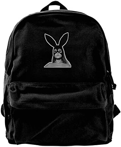Canvas Laptop Backpack, Waterproof School Backpack For Men Women, Aria-na Dangerous Woman Gran-de Lightweight Anti-theft Outdoor Travel Daypack College Student Rucksack Fits Up To 15.6 Inch Computer