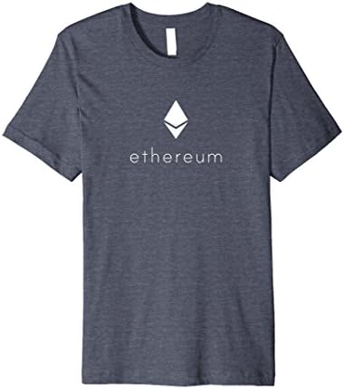 Mens Ethereum Premium T-shirt (White Logo) XL Heather Blue