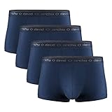 David Archy Men's 4 Pack Micro Modal Separate Pouches Trunks (XL,Navy Blue)