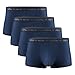 DAVID ARCHY Men's Underwear Micro Modal Dual Pouch Trunks Support Ball Pouch Bulge Enhancing Boxer Briefs for Men 3 or 4 Pack Navy Blue