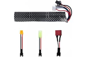 Cecicebb 11.1v lipo Battery Airsoft 2000mAh SM2P Plug for Airsoft Gun Rechargeable Batteries with SM to Mini Tamiya/T/XT30 Switch Cable
