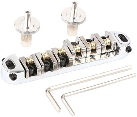 Chrome Roller Saddles Tune-O-Matic Style Bridge for Les Paul LP Guitar