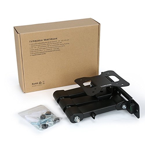 Lunvon TV Wall Mount Bracket for Most 10" 13" 15" 17" 19" 20" 22" 23" 24" 26" 27" 30" 32" Full Motion Articulating Arm TV Bracket with Tilt and Rotation for Plasma, LCD, LED, VESA 75x75mm 100x100mm
