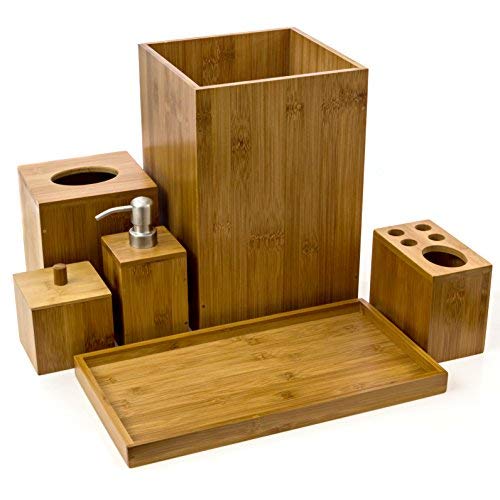 Bamboo Bathroom Accessory Set Buy Online in UAE. Home Garden Products in the UAE See