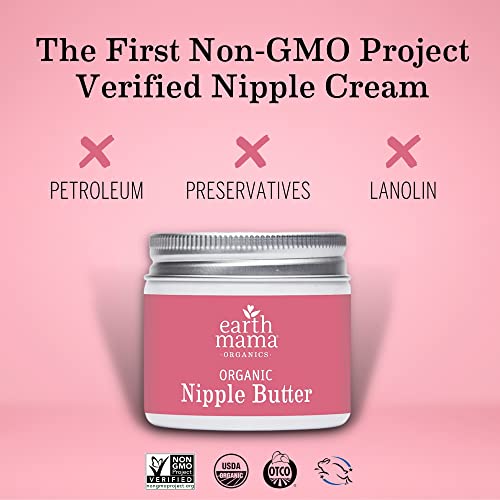 Organic Nipple Butter Breastfeeding Cream by Earth Mama Lanolinfree