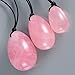 Yoni Eggs Massage Stones Stick,3pcs Natural Drilled Rose Crystal Quartz Jade Eggs and 1 pcs Massage Stick for Kegel Exercise Eggs Healing Stone to Train Pelvic Muscles