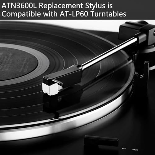 YOOJ® ATN3600L ATN3600LC Conical Replacement Stylus Needle, Compatibility for Audio-Technica AT-LP60 series, AT-LP60X, AT-LP60XBT,Sound Burger, AT-SB727, AT-SB2022 Turntable Record Player