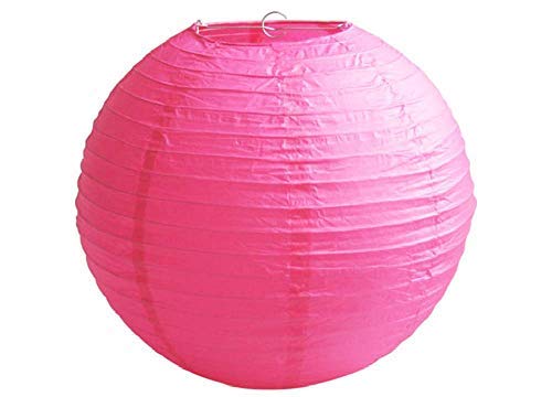 4",6",8",10",12",14",16" Round Paper Lanterns Lamp Shade Wedding Birthday Party (14"(35CM), Hot Pink)