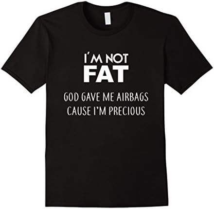Mens Plus Size T-Shirt with Funny Pro Fat Message - I'M NOT FAT XL Black