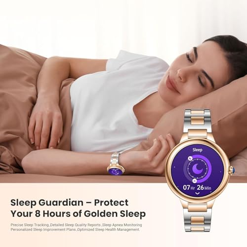 2026 Luxury Smart Watch for Women, 1.19" AMOLED Display, DA GPT Smartwatch, Heart Rate, Blood Oxygen Pressure, Sleep Monitor, 107 Sports Modes Fitness Tracker, Compatible with iOS & Android
