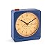 Marathon Analog Desk Alarm Clock with Auto Night Light, Blue/White - Silent Smooth Sweep - Alarm & Snooze Functions - Two AAA Batteries Included