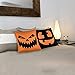 peony man Halloween Pumpkin Pillow Covers Linen Pumpkin Pillow Case with Pumpkin Smile Face Printed for Home Party Halloween Decoration Supplies, 18 x 18 Inch, 4 Packs