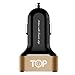 TopG Smart Mini XS 5.1 AMP 3-Port Rapid USB Car Charger for Apple and Android Devices (High Output) - Gold