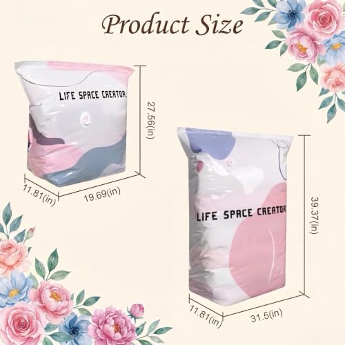 4 Packs No-Pump Vacuum Storage Bags, Cube Compression Space Saver Bags, 3D photo 9