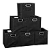 Niche Set of 6 Cubo Foldable Fabric Bins- Black