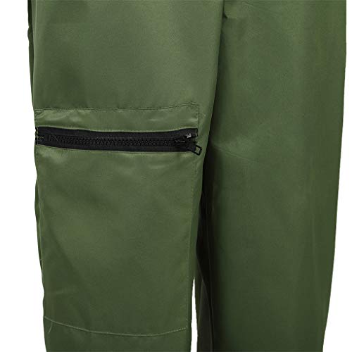 frawirshau Adult Flight Suit Pilot Costume Women Jumpsuit Long-Sleeve Zipper Coveralls ArmyGreen M