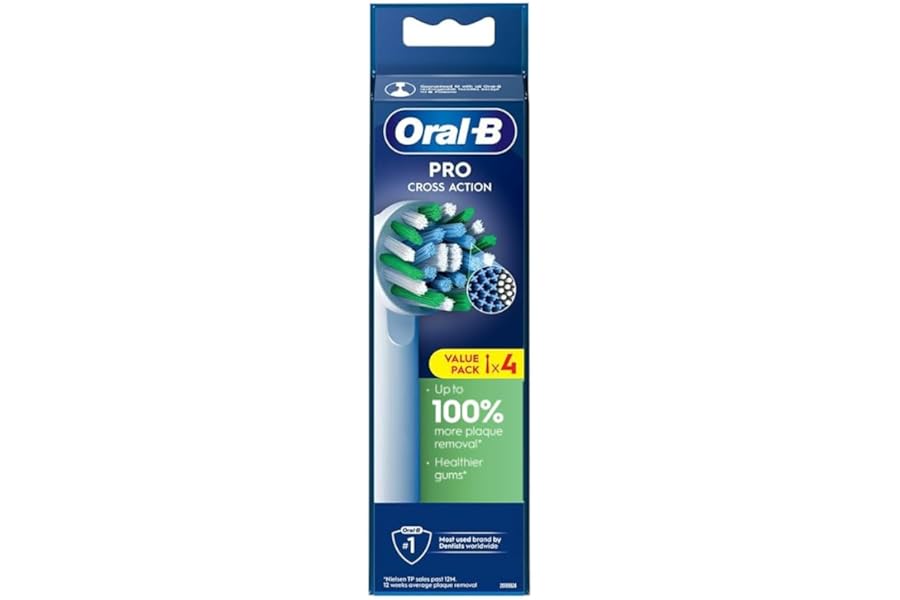 Oral B Cross Action Electric Toothbrush Replacement Brush Heads Refill, 4Count