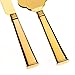 Ella Celebration Wedding Cake Knife and Server Set, Cutting Set for Bride and Groom, Modern Servers (Gold)