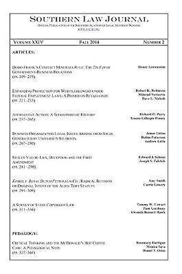 Southern Law Journal, Vol. XXIV, No. 2, Fall 2014