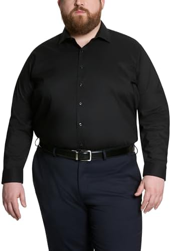 van heusen men's dress shirt regular fit poplin solid Amazon.com: Van Heusen Men's Big Fit Dress Shirt Poplin Solid (Big and  Tall), Black, 18