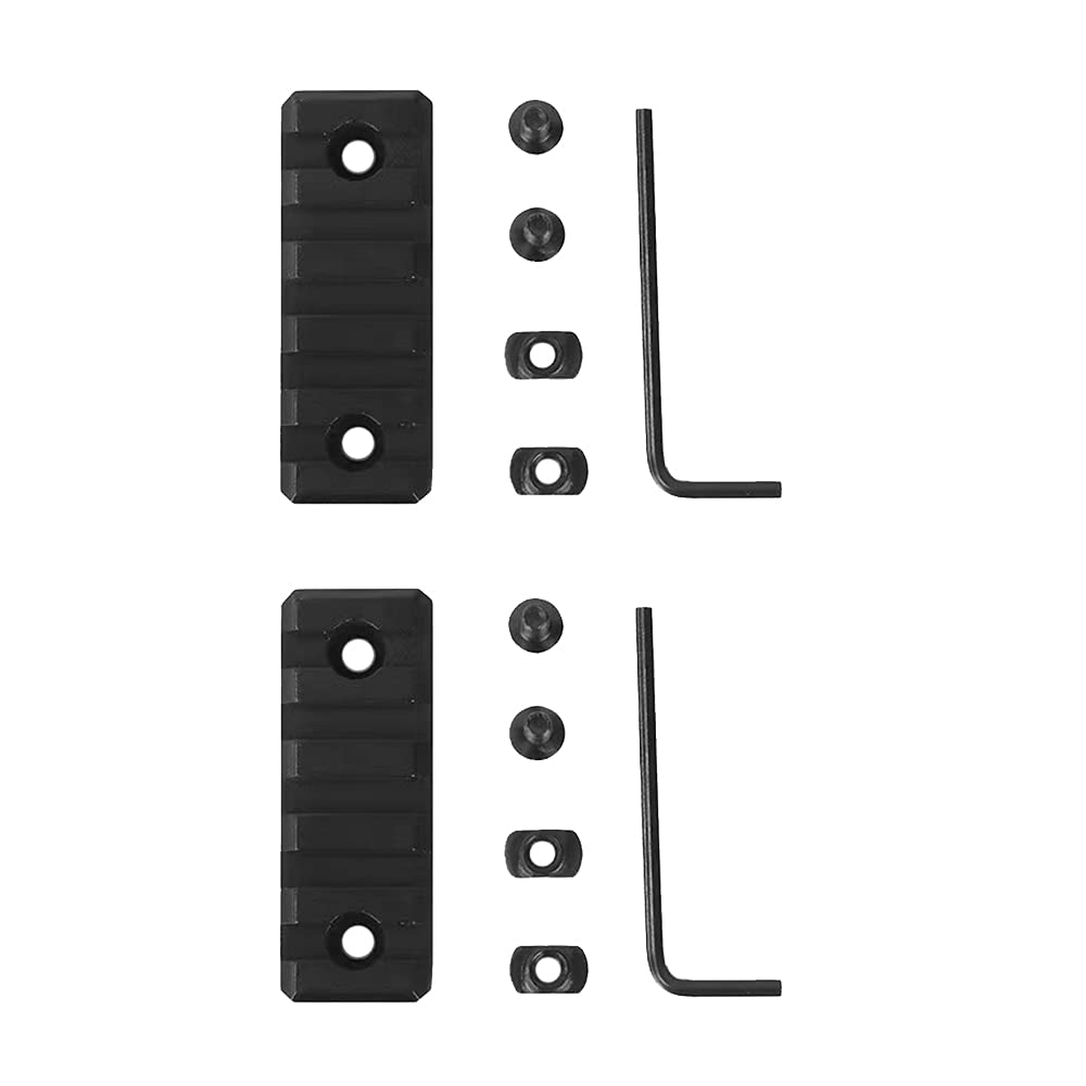 NA 2 Sets Aluminum M-Lok Picatinny Rail Picatinny Rail Accessories 5-Slot Lightweight Picatinny Rail Section for M-LOK Compatible System