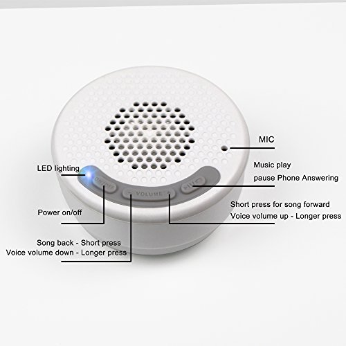 YOO.MEE Music Shower Head with Waterproof Music Speaker for Music or Phone-White-Portable Outdoor Camping Waterproof Shower Speakers