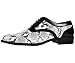 Bolano Mens Exotic Snake Printed Plain Toe Oxford Dress Shoe In White and Black: Style Cobra-473