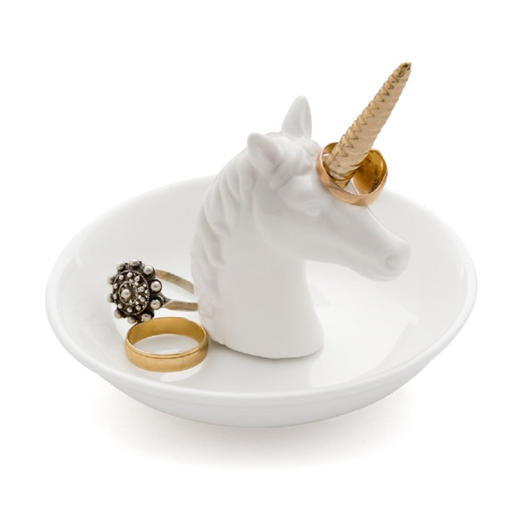 Balvi - Unicorn ceramic ring holder. Rings and jewellery tray. Made of ceramic. Unicorn shape.