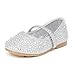 DREAM PAIRS Toddler Girls Dress Shoes Mary Jane Ballet Flats, Flower Girl Shoes with Rhinestone, Slip-on Toddler Mary Jane Flats,Size 9 Toddler,Silver/Glitter,MUY-Shine-Infant-1