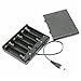 AKOAK Plastic 6 x AA 2A Battery Clip Holder 9V Storage Case Enclosed Box with Wire Leads and ON/OFF Switch