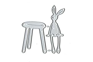 GANPUB 1Pc Silver Cute Easter Bunny Metal Cutting Die for DIY Paper Art Crafts Photo Album Decor Bunny Dies Cut for Card Making，Scrapbooking