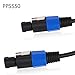Speakon to Speakon Audio Cord - 50 ft 12 Gauge Male Speakon Connector to Male Speakon Connection, Black Heavy Duty Professional Speaker Cable Wire - Delivers High Quality Sound - Pyle Pro PPSS50