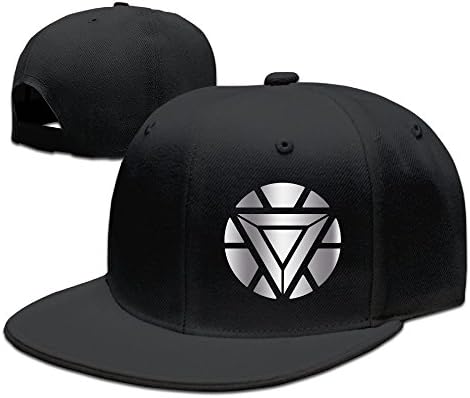 Iron Man Arc Reactor Platinum Style Baseball Snapback Hat Black