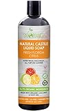 Castile Soap Organic Florida Citrus by Sky Organics (16oz), Plant Based Liquid Soap and All Purpose Wash, Vegan & Cruelty-Free, Citrus Essential Oils Natural Castile Soap Savon de Marseille