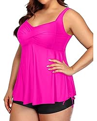 Aqua Eve Women Plus Size Tankini Swimsuit Two Piece