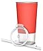 Ello Tidal 20oz Glass Tumbler with Straw, Friction Fit Lid and Silicone Band | Perfect for Iced Coffee, Tea, and Smoothies | Coral