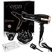 KIPOZI Pro 1875 W Negative Ions Hair Dryer Ceramic Fast Dry Lightweight Hair Blow Dryer with 2 Speed and 3 Heat Settings,Diffuser Concentrator &Cool shot button,Low Noise(Black)