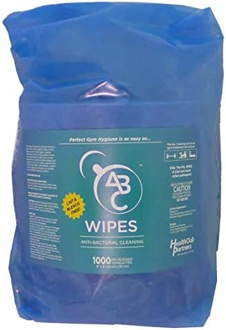 Gym Equipment Wipes Refill, Anti-Bacterial Cleaning, 1000 Wipes