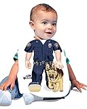 Just Add A Kid Baby Boy's Policeman K9 947 Baby Bib 0-6 Months White