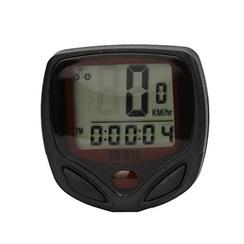 Dartphew Bike Accessories,Mini Intelligent Outdoor Convenient Waterproof Bicycle Bike Cycle LCD Display Digital Computer Speedometer Odometer Ideal Companion For bicycle(Time display function)
