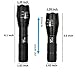 5 Modes XMLT6 LED 900 Lumen Bright Tactical Portable Waterproof Zoomable Adjustable Flashlight with Rechargeable 18650 Lithium Ion Battery Charger for Outdoors Home Emergency Gift-Giving (2-pack)