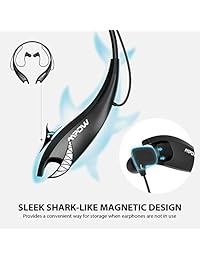 Mpow Upgraded Jaws Gen5 Bluetooth Headphones V5.0 Bluetooth Neckband Headset, 18H Playtime, Call Vibrate & CVC 6.0 Noise Cancelling Mic, Magnetic Earbuds, Wireless Neckband Headphones.