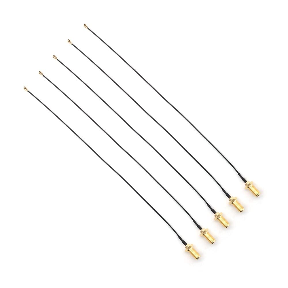 Fasizi 5pcs 20cm/7.8" U.FL Mini PCI to Reverse Polarity SMA Pigtail Antenna WiFi Cable IPX to SMA Female Pigtail Cable WiFi Adapter FPV Antenna Transmitter - Outer spiral inner needle