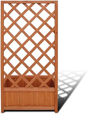 SOULONG Jardinera con Enrejado, macetero Rectangular y Maceta de ...