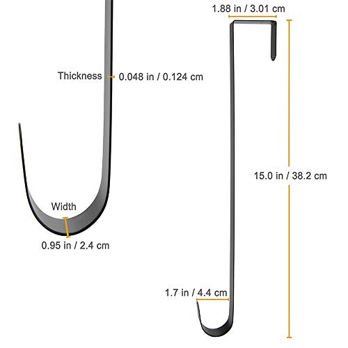 image for WISH Wreath Hanger Over-The-Door Hook for Clothing, Towels, Wreaths, B