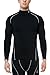 TSLA Men's Thermal Wintergear Compression Baselayer Mock Long Sleeve T Shirts, Zero Winter(t32) - Black & Light Grey, Large.