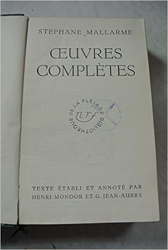 Oeuvres Completes Du Stephane Mallarme Poesie Prose Mallarme Stephane Amazon Com Books